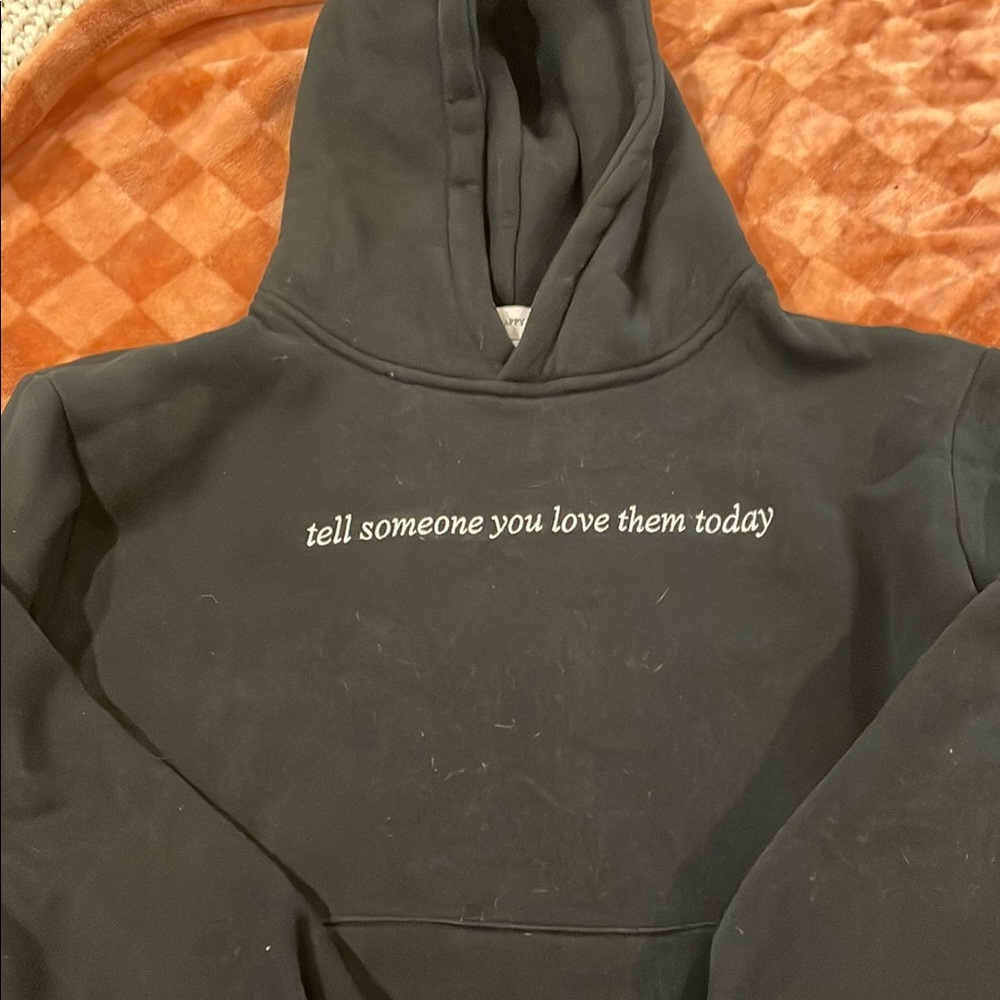 Black Hoodie with Inspirational Text